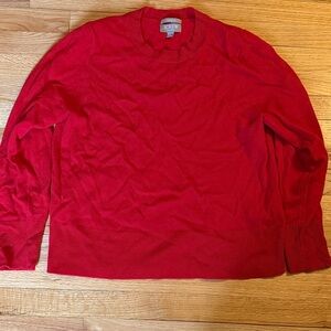 J. Crew Vibrant Red cashmere Crewneck Sweater